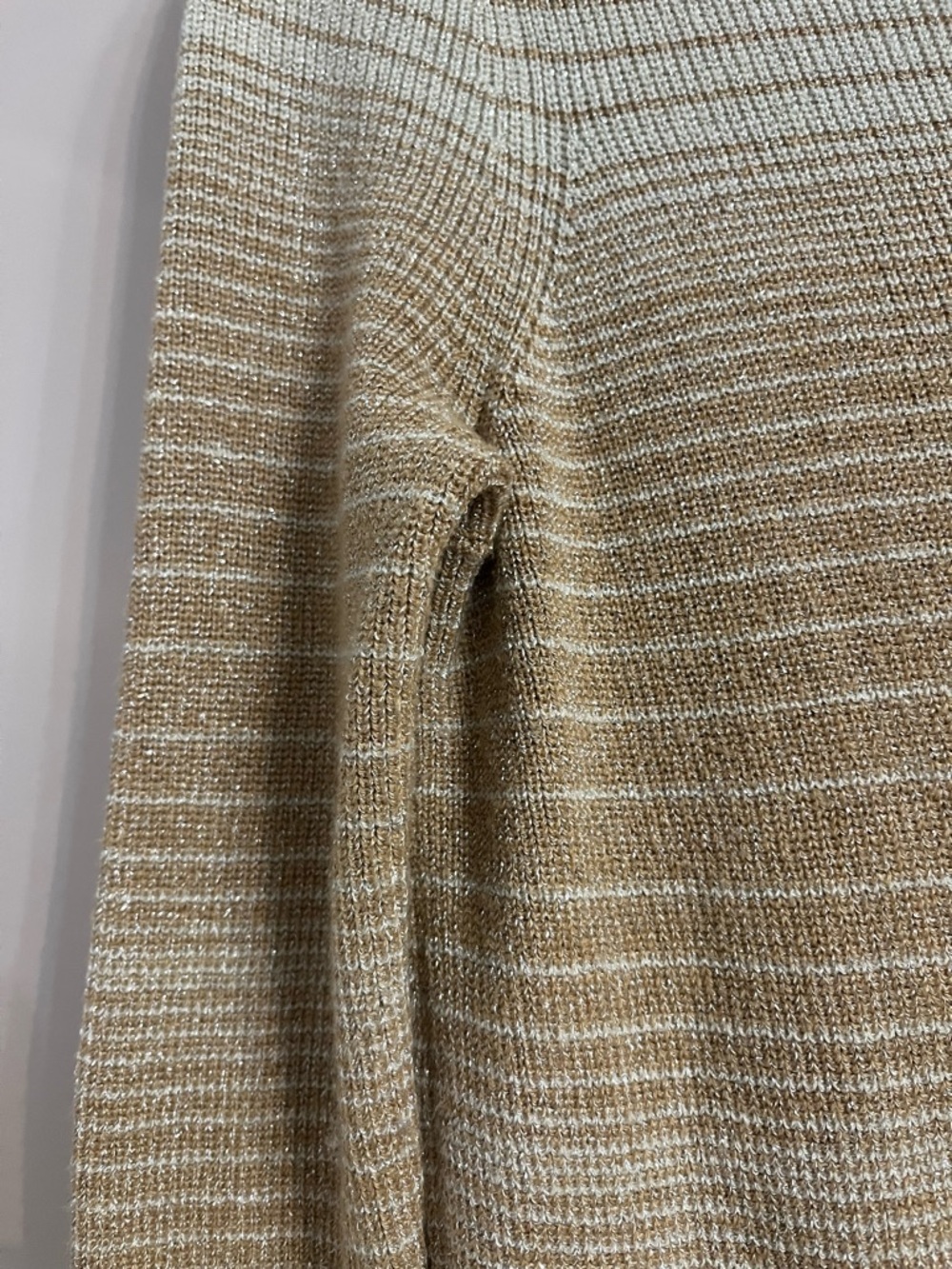 Ann Taylor Ombre Long-Sleeve Knit Dress in Beige and Blue - Picture 4 of 6